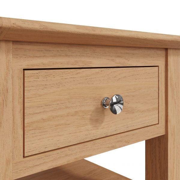 Katarina Oak Lamp table drawer scaled