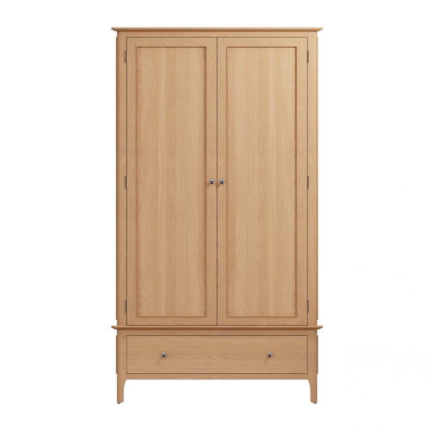 Katarina Oak Large 2 Door Wardrobe front scaled