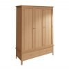 Katarina Oak Large 3 Door Wardrobe angle scaled