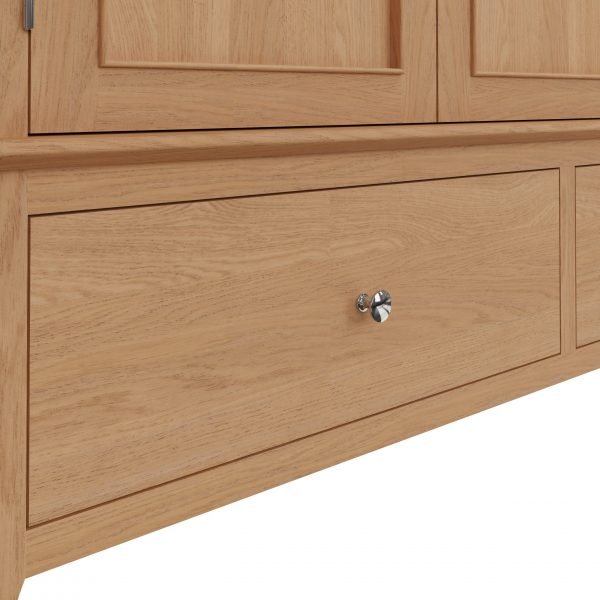 Katarina Oak Large 3 Door Wardrobe drawer scaled