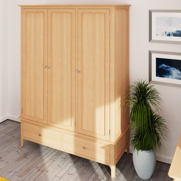 Katarina Oak Large 3 Door Wardrobe scaled