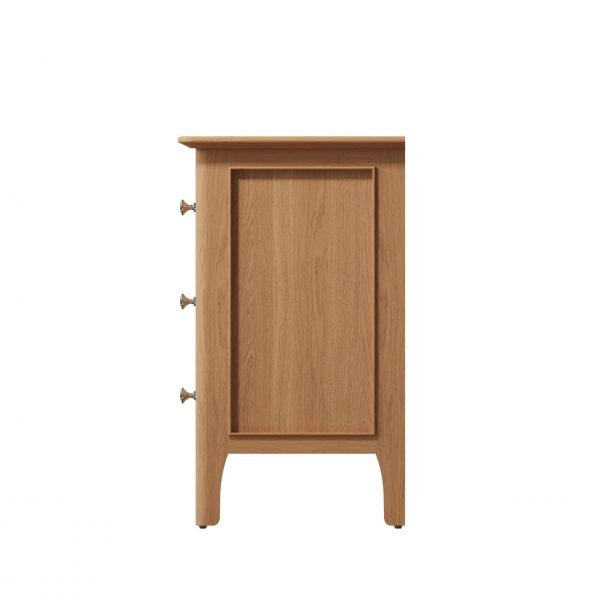 Katarina Oak Large Bedside Table side scaled