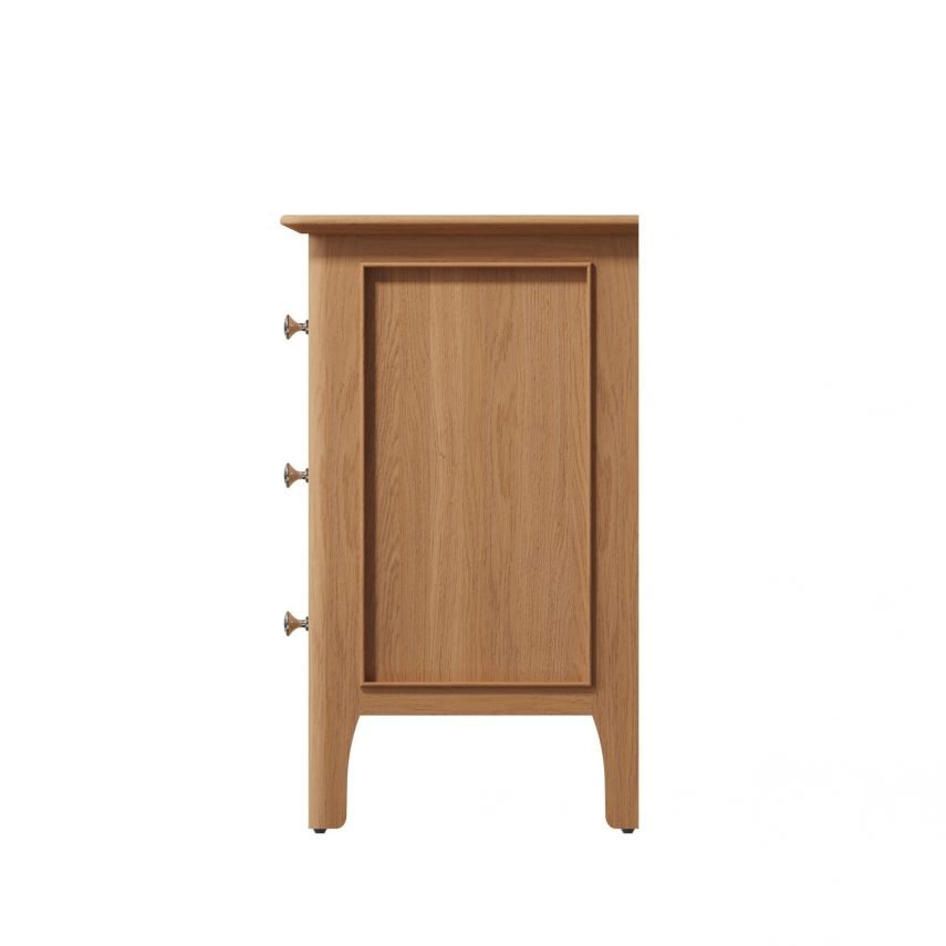 Katarina Oak Large Bedside Table side scaled