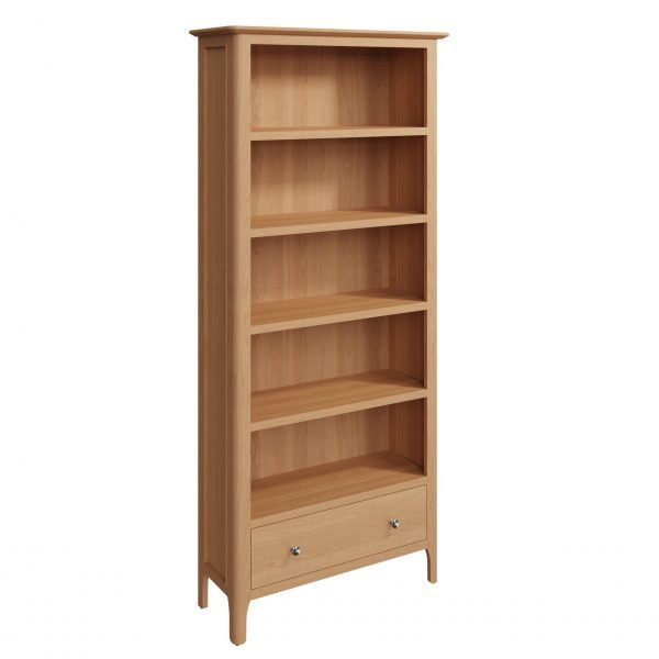 Katarina Oak Large Bookcase angle scaled