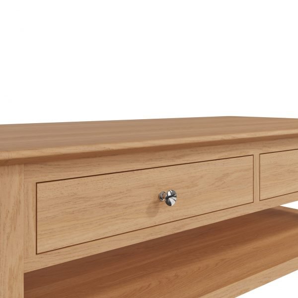 Katarina Oak Large Coffee Table drawer scaled