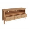 Katarina Oak Large TV Cabinet open scaled