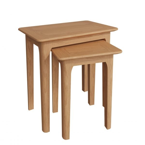 Katarina Oak Nest of 2 Tables angle scaled