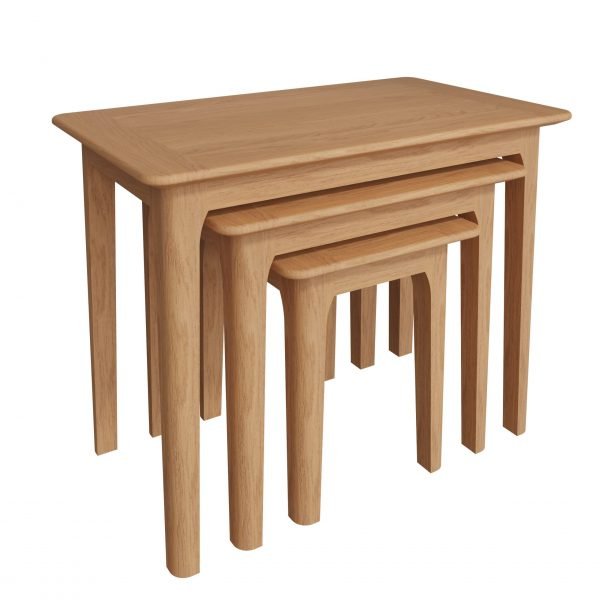 Katarina Oak Nest of 3 Tables angle scaled