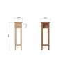 Katarina Oak Plant Stand Lamp Table dims scaled