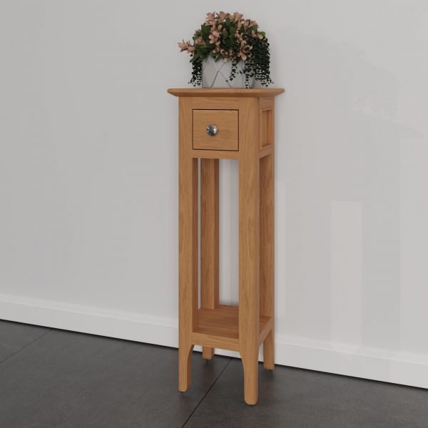 Katarina Oak Plant Stand Lamp Table scaled