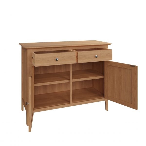 Katarina Oak Sideboard open scaled