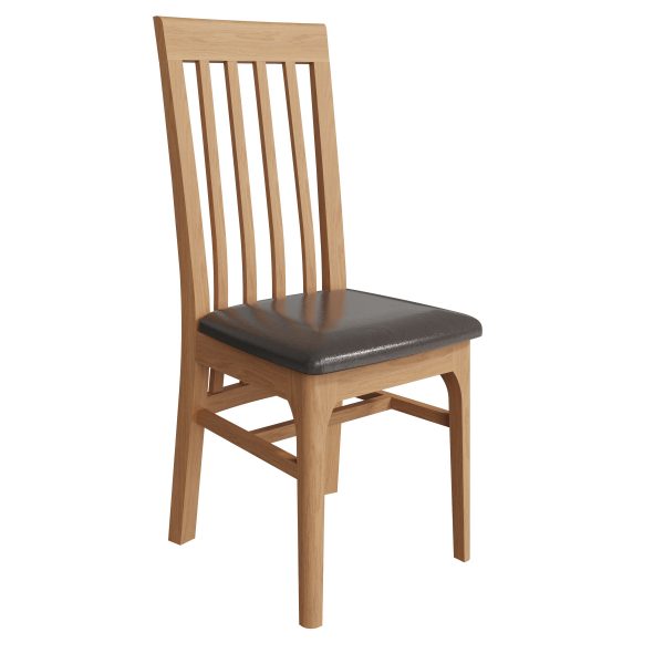 Katarina Oak Slat Backed Chair angle 1 scaled