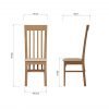 Katarina Oak Slat Backed Fabric Chair dims scaled