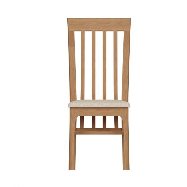 Katarina Oak Slat Backed Fabric Chair fromt scaled
