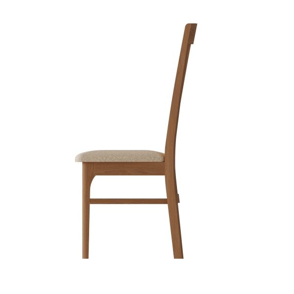 Katarina Oak Slat Backed Fabric Chair side scaled