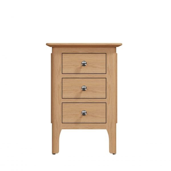 Katarina Oak Small Bedside table front scaled