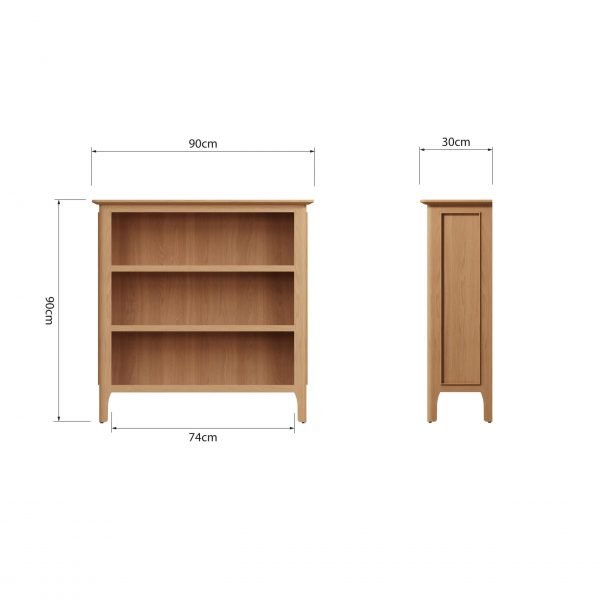 Katarina Oak Small Bookcase dims scaled