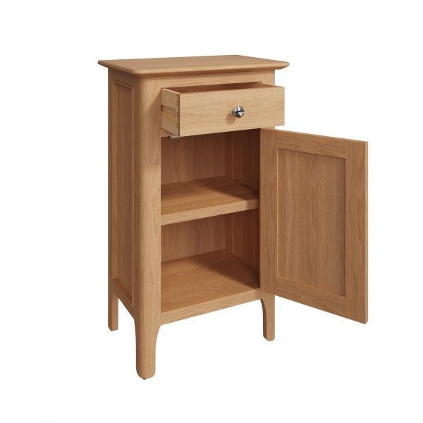 Katarina Oak Small Cupboard open scaled