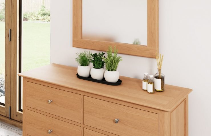 Katarina Oak Small Wall Mirror scaled