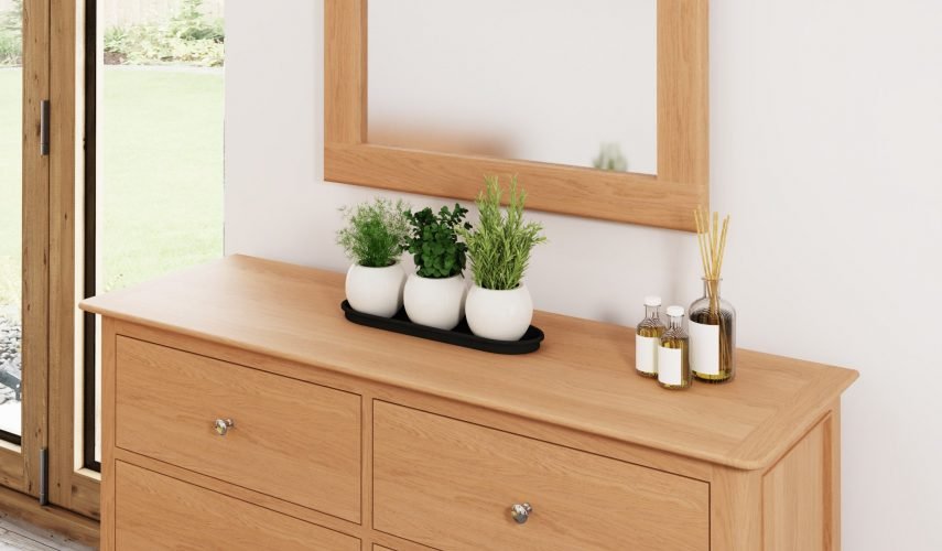 Katarina Oak Small Wall Mirror scaled