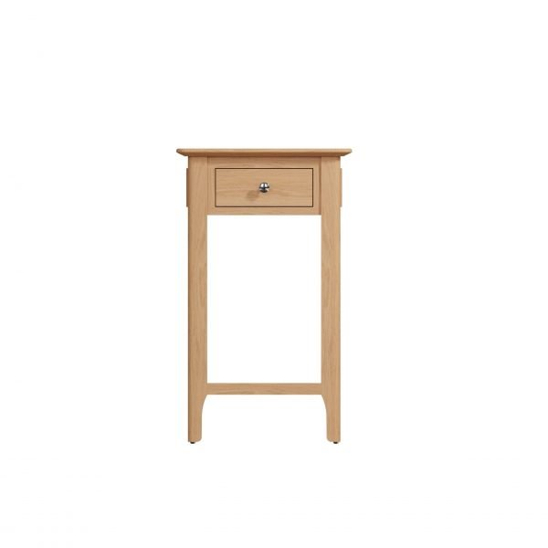 Katarina Oak Telephone Lamp Table front scaled