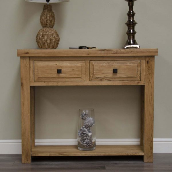 Canterbury Oak Console Hall Table Free Delivery Unbeatable