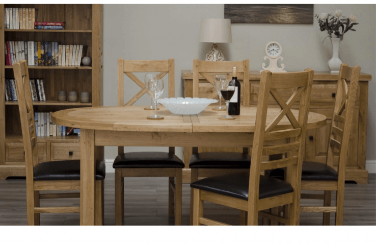 Canterbury Oak Extending Oval Dining Table