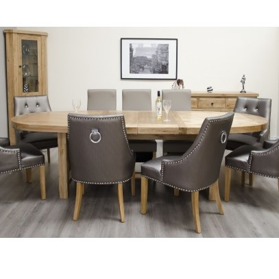 Canterbury Oak Large Extending Oval, Oval Dining Room Table