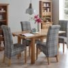 Edmonton Compact Dining Set - 1 Table with 4 Grey Tartan Dining Chairs