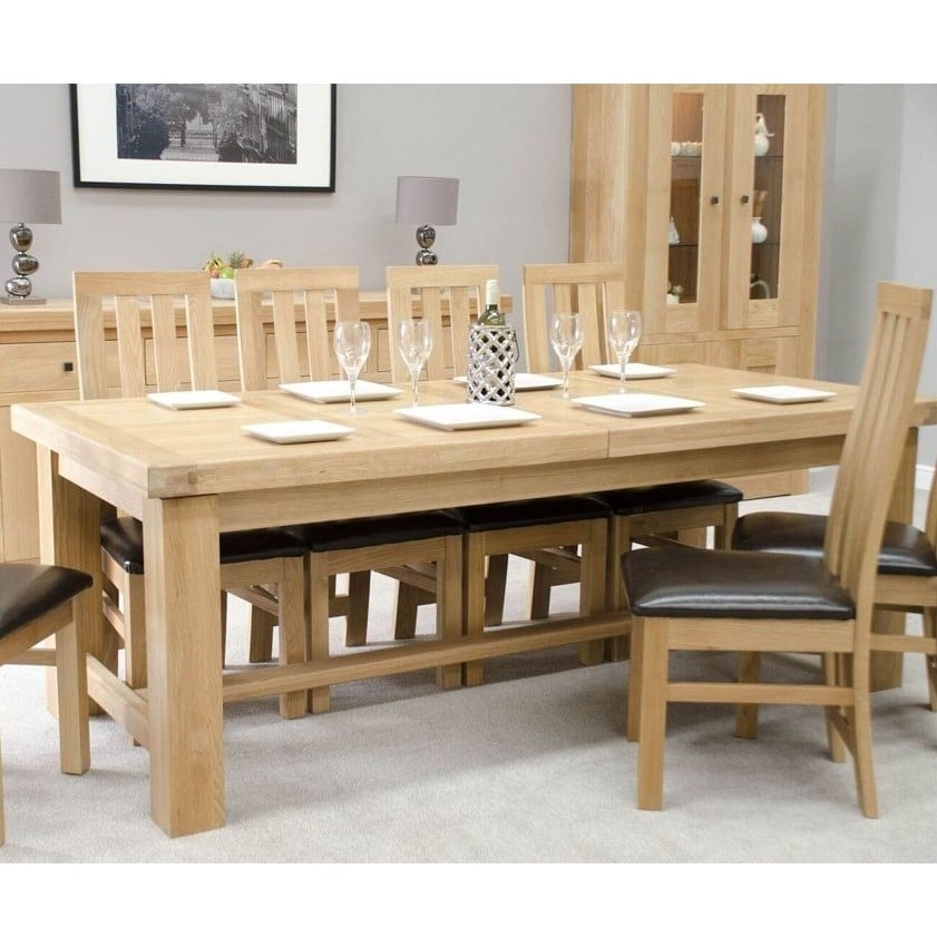 Bordeaux Oak Large Extending Dining, Extra Large Dining Room Table And Chairs