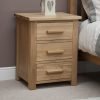 Harwell Oak 3 Drawer Bedside Cabinet