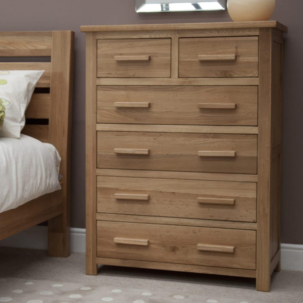 Harwell Oak 2 over 4 Drawer Chest Only Oak Furniture 100 Oak
