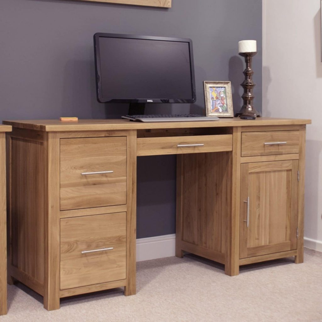 Harwell Oak Large Office Desk Only Oak Furniture Sale Now On