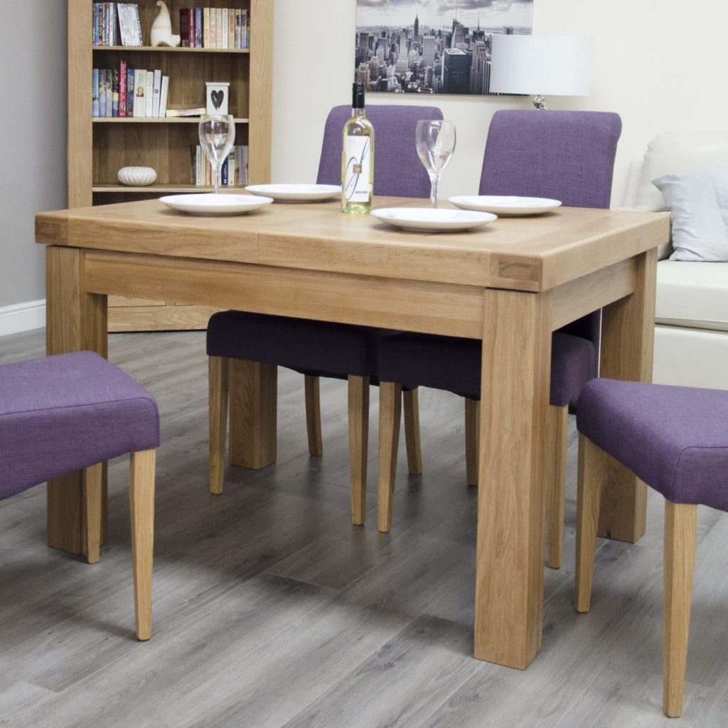 Bordeaux Oak Small Extending Dining Table Only Oak Furniture