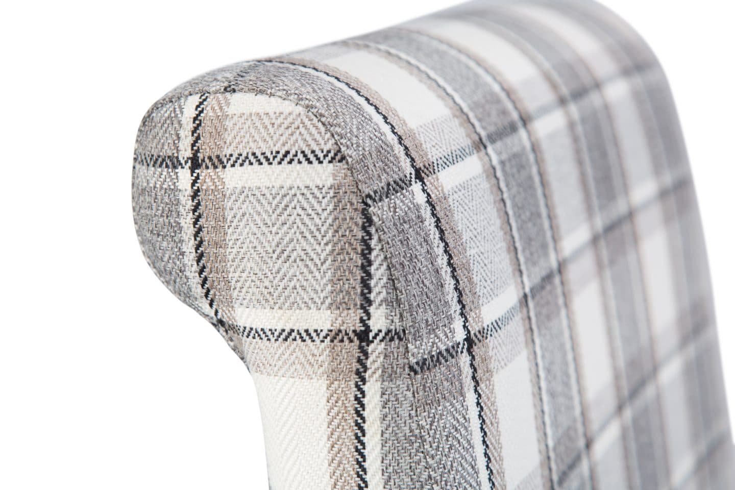 Scroll Back Cappuccino Check Dining Chair Only Oak Furniture