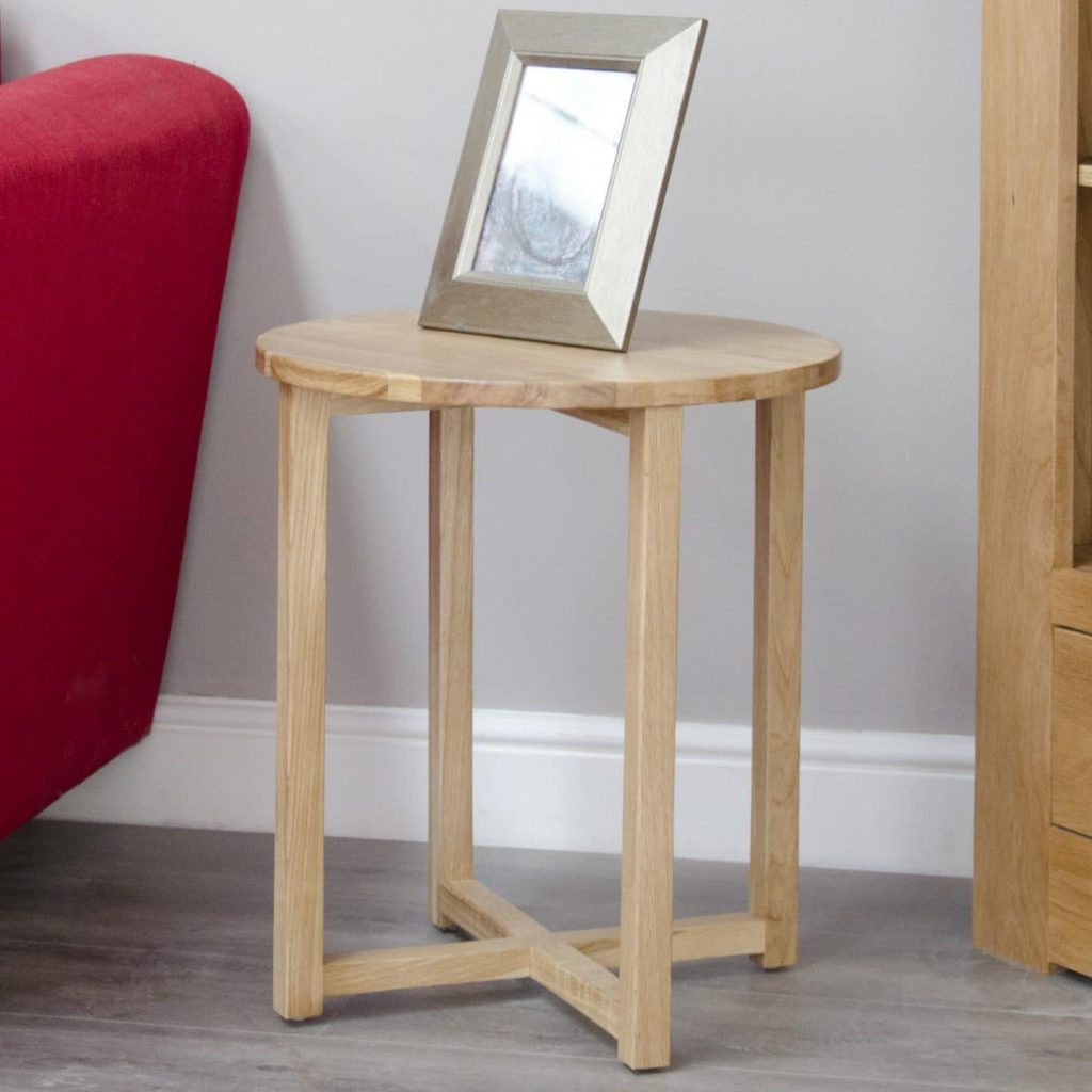 Bordeaux Oak Round Lamp Table Only Oak Furniture Free Delivery
