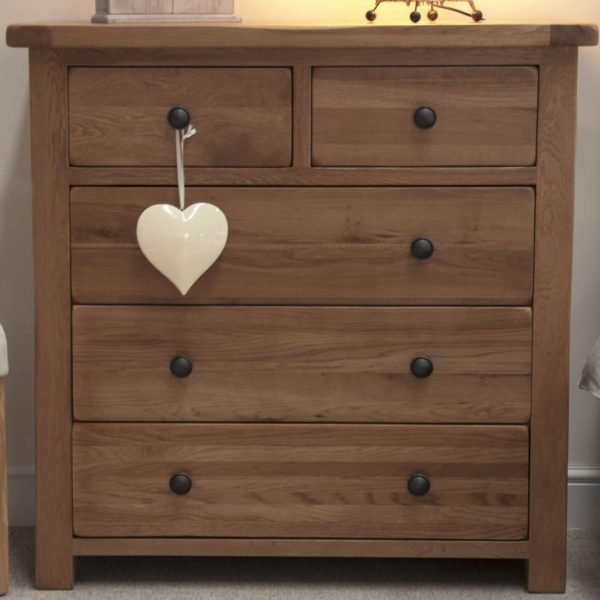 Rustic Oak 2 over 3 Chest of Drawers