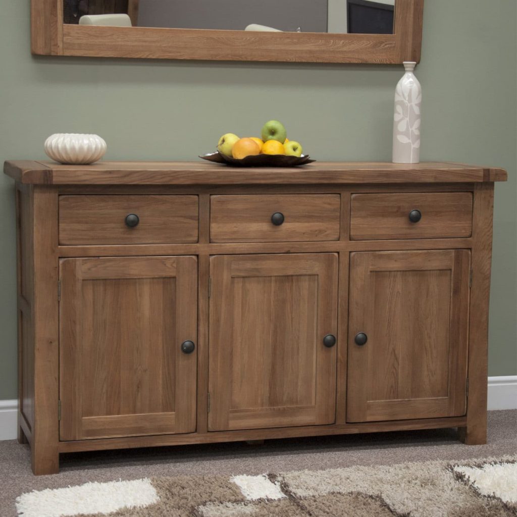 Rustic Oak Large Sideboard - Only Oak Furniture - Free Delivery