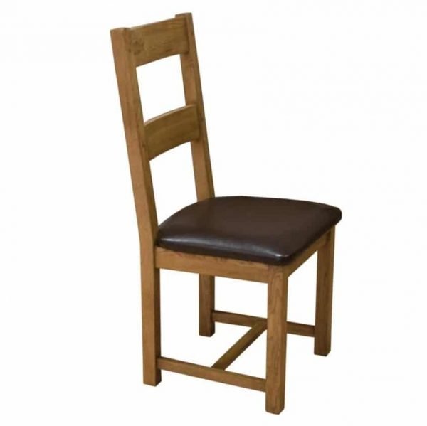 premium rustic oak dining chair