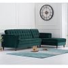 Anneliese Green Velvet Right Facing Chaise Sofa