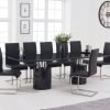 adeline 260cm black marble dining table with malibu chairs wr1