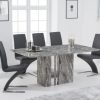 alice 180cm grey marble dining table with hereford chairs wr1