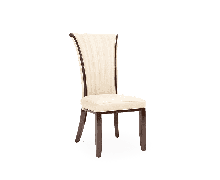 Almeria Cream Leather Dining Chair, Cream Leather Parsons Dining Chair