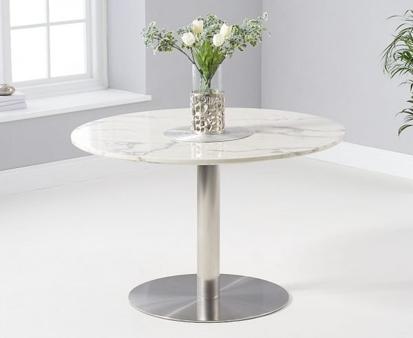 Battista 120cm Round White Dining Table