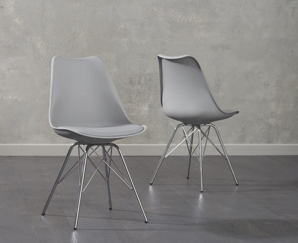 calabasus light grey faux leather chrome leg dining chairs   pt33256 6  1