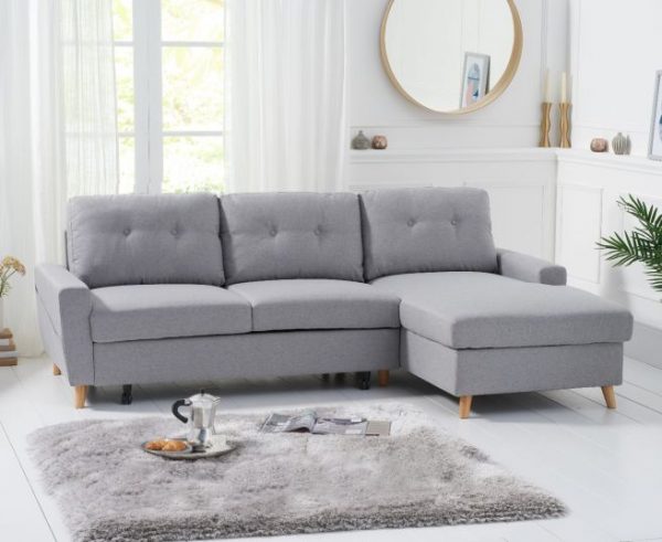 carlotta grey linen righ hand facing chaise sofa bed   pt33064 wr2