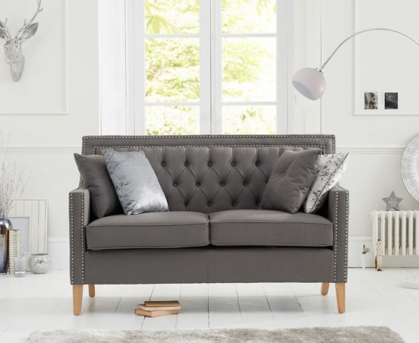 Casa Bella Grey Fabric 2 Seater Sofa