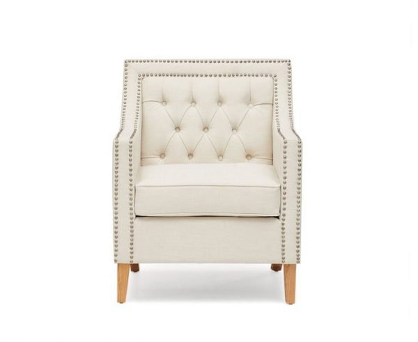 casa bella ivory fabric chair   pt28014 front
