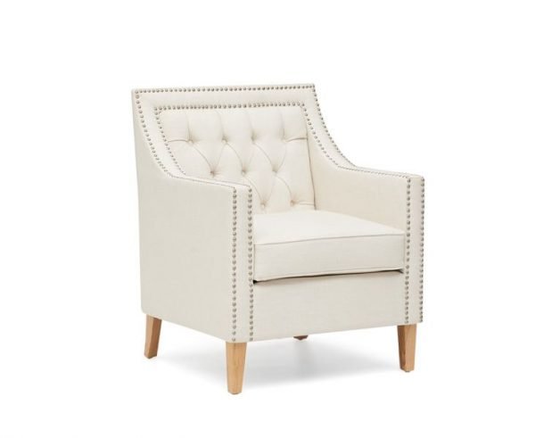casa bella ivory fabric chair   pt28014 side