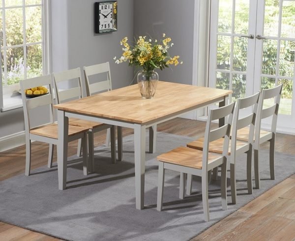 Chichester 150cm Oak & Grey Dining Table With 4 Dining Chairs